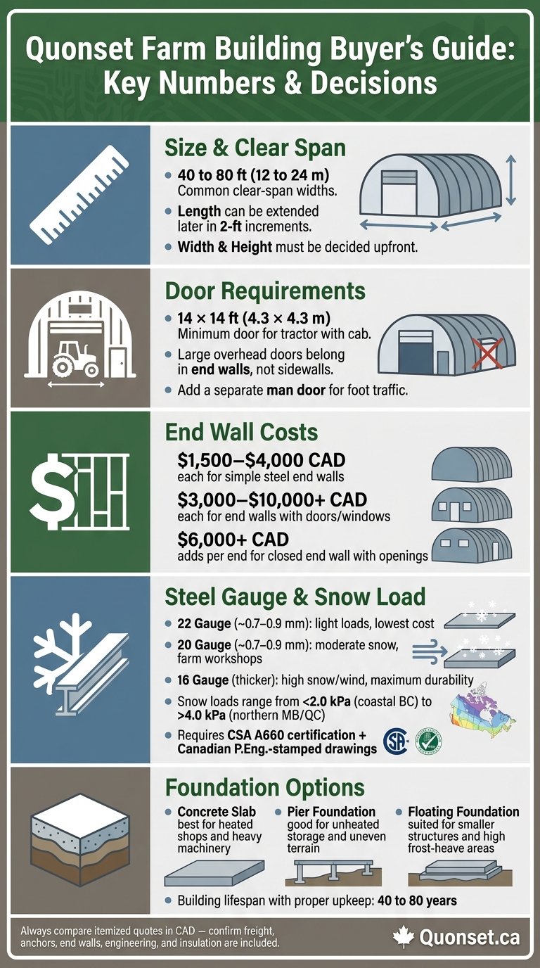 Quonset Farm Building Buyer's Checklist: Key Specs & Costs at a Glance